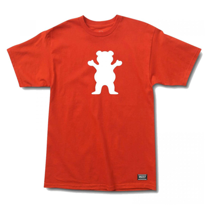 GRIZZLY GRIPTAPE OG BEAR S/S T-SHIRT RED/WHITE M