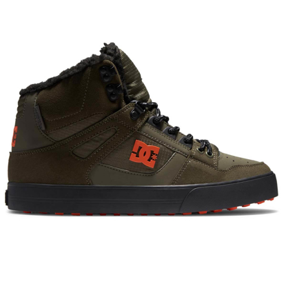 DC PURE HIGH-TOP WC WNT DUSTY OLIVE/ORANGE 43