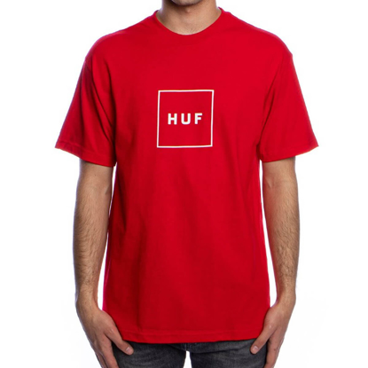 HUF ESSENTIALS BOX LOGO S/S MANDARIN RED M