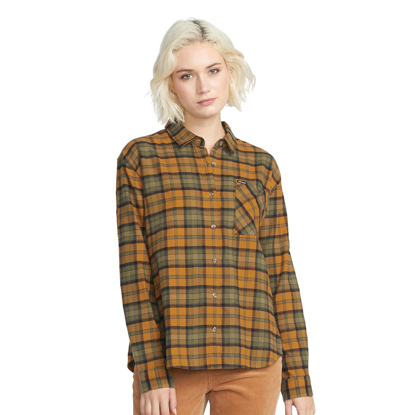 VOLCOM PLAID TO MEET U LONGSLEEVE BRONZE M