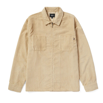 HUF CORNELIUS ZIP SHIRT OATMEAL L