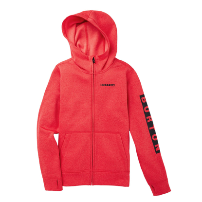 BURTON KIDS' OAK FULL-ZIP HOODIE TOMATO HEATHER M