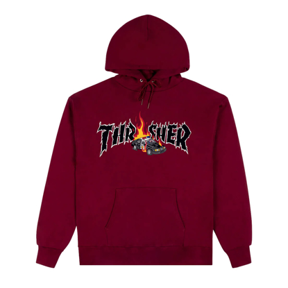 THRASHER MAGAZINE COP CAR PULLOVER HOODIE MAROON L