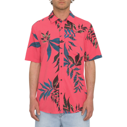 VOLCOM PARADISO FLORAL T-SHIRT WASHED RUBY M