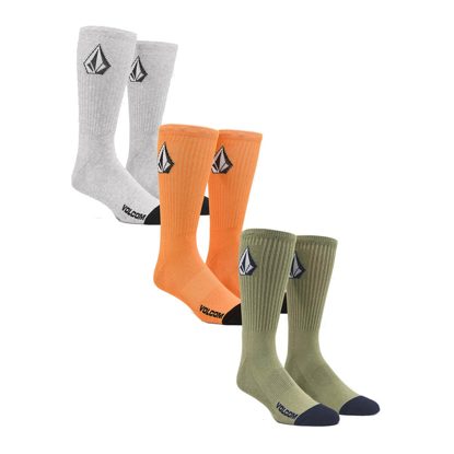 VOLCOM FULL STONE SOCK 3 PACK TURBO ORANGE 3P