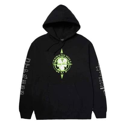 HUF BLUNTED COMPASS PULLOVER HOODIE BLACK XL