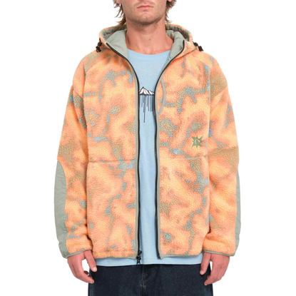 VOLCOM TT B IGUCHI ZIP FLEECE TIGERLILY S