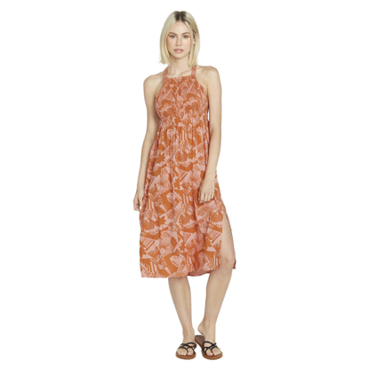 VOLCOM OFF TROPIC DRESS BURNT SIENNA S