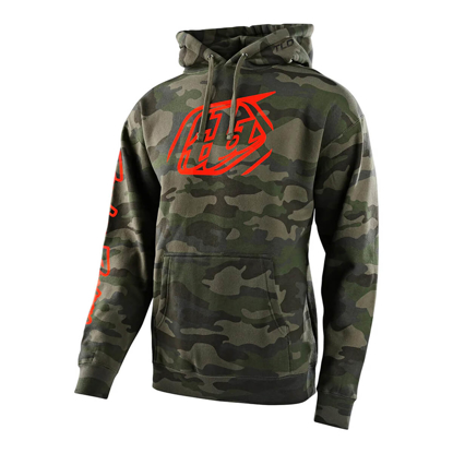 TROY LEE DESIGNS CROPPED BADGE PULLOVER HOODIE FOREST CAMO S