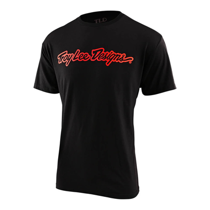 TROY LEE DESIGNS SIGNATURE T-SHIRT BLACK / GLO RED XL