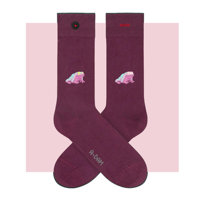 ADAM BURGUNDY FROG SOCKS ASSORTED 41-46