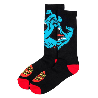 SANTA CRUZ SCREAMING HAND SOCK BLACK 8-11