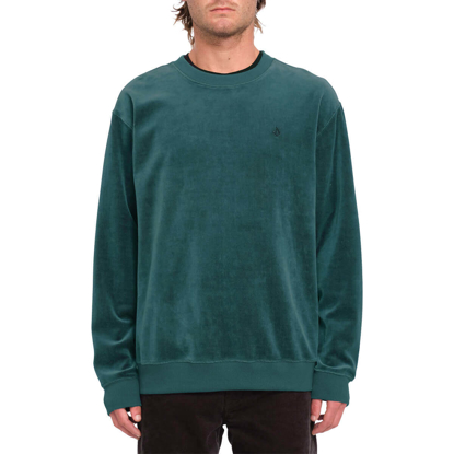 VOLCOM SINGLE STONE VELVET CREW EVERGREEN M