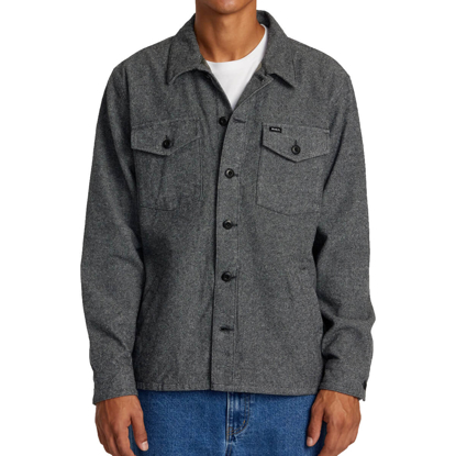 RVCA FLIGHT RISK SHIRT JACKET SMOKE HEATHER M