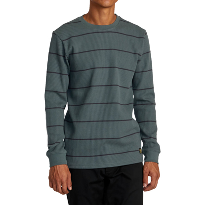 RVCA DAY SHIFT THERMAL STRIPE LS BALSAM GREEN M