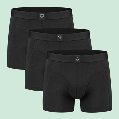 ADAM JELLE 3 PACK BOXER BRIEFS BLACK S