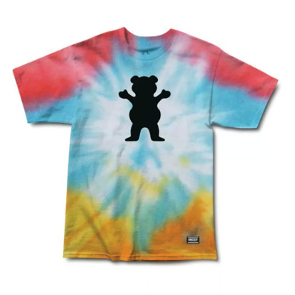 GRIZZLY GRIPTAPE OG BEAR T-SHIRT TIE DYE/BLACK L