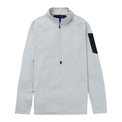 BURTON [AK] HELIUM GRID FLEECE HALF-ZIP GRAY CLOUD L