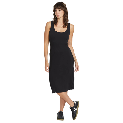 VOLCOM RIZZLED DRESS BLACK L