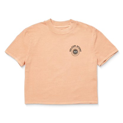 VOLCOM DIAL CROP TEE SAND BROWN XS