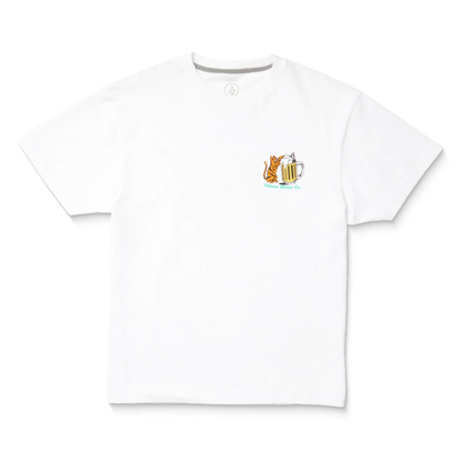 VOLCOM CURIOUS CAT T-SHIRT WHITE M