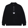 HUF BIG BLOCK 1/4 ZIP FRENCH TERRY BLACK L