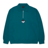 HUF BIG BLOCK 1/4 ZIP FRENCH TERRY SEA GREEN XL